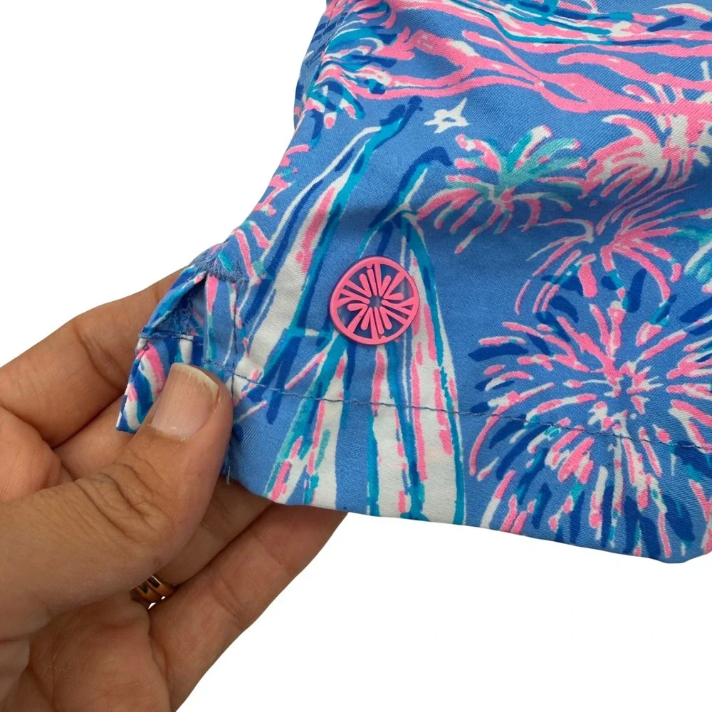 Lilly Pulitzer Boys Junior Capri Trunks Its A Sailabration Boca‎ Blue Swim S NEW
